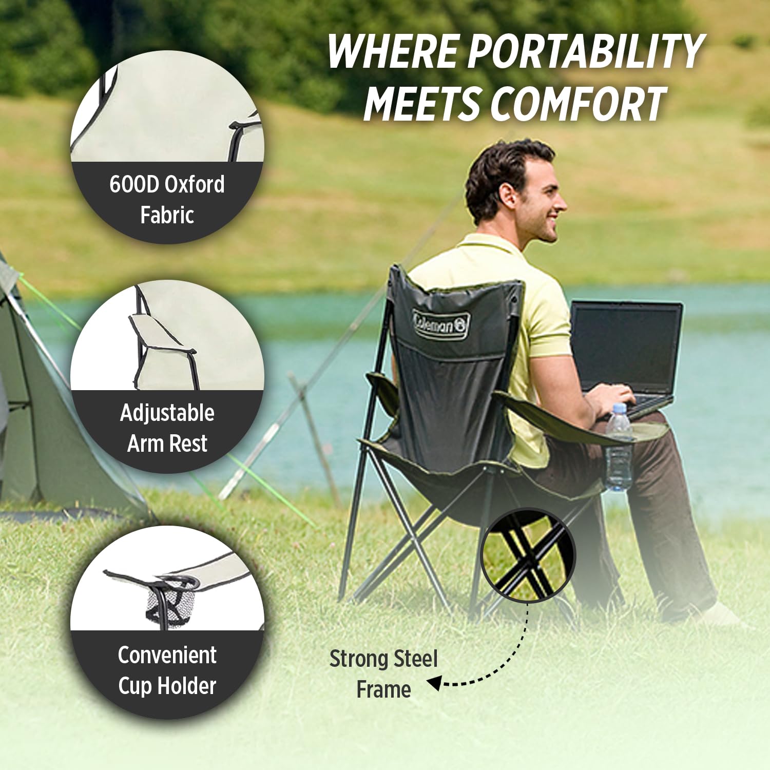Buy Coleman Polyester Standard Quad Chair, Lightweight Camping